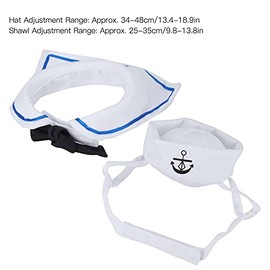BRDI Disfraces de Marinero para Perros, Disfraz de Marinero Ajustable, Capa de algodón Transpirable con Gorro de Corbata para decoración navideña para Fotos conmemorativas de Halloween