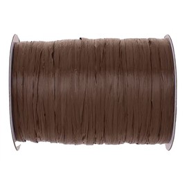 GLOREX 6 9400 614 Raffia Edelbast, 100 m Matt Raffia on a Roll, Dark Brown, for Crafts, Decoration or for Arrangements, Bouquets and Other Floristry Works