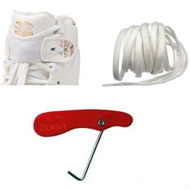 Edea Laces Combo - Lace Strap, Laces and Lace Hook (White, 260 (Boot Sizes 255-280 Edea or 6.5-9 regular))