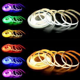 Boarda RGB CCT COB LED Strip,24V 5 in 1 840LEDs/m RGB+Warm/Cool White COB LED Strip,5m Dual White(2700~6500K) 4200 LEDs High Brightness Flexible RGBW COB Tape for Party,Counter,Shelf,Home Decor