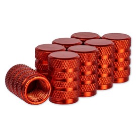 8 Pcs Red Aluminium Valve Caps for Car Schrader Valves Valve Cap with Gasket Tyre Valve Caps for Car, Bicycle, Motorcycle, Scooter, Air Valve Caps, Dust Caps