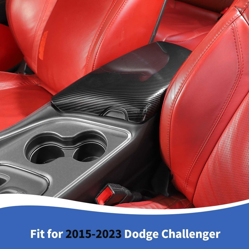 RAZPOY Center Console Cover Armrest Pad Compatible with Dodge Challenger