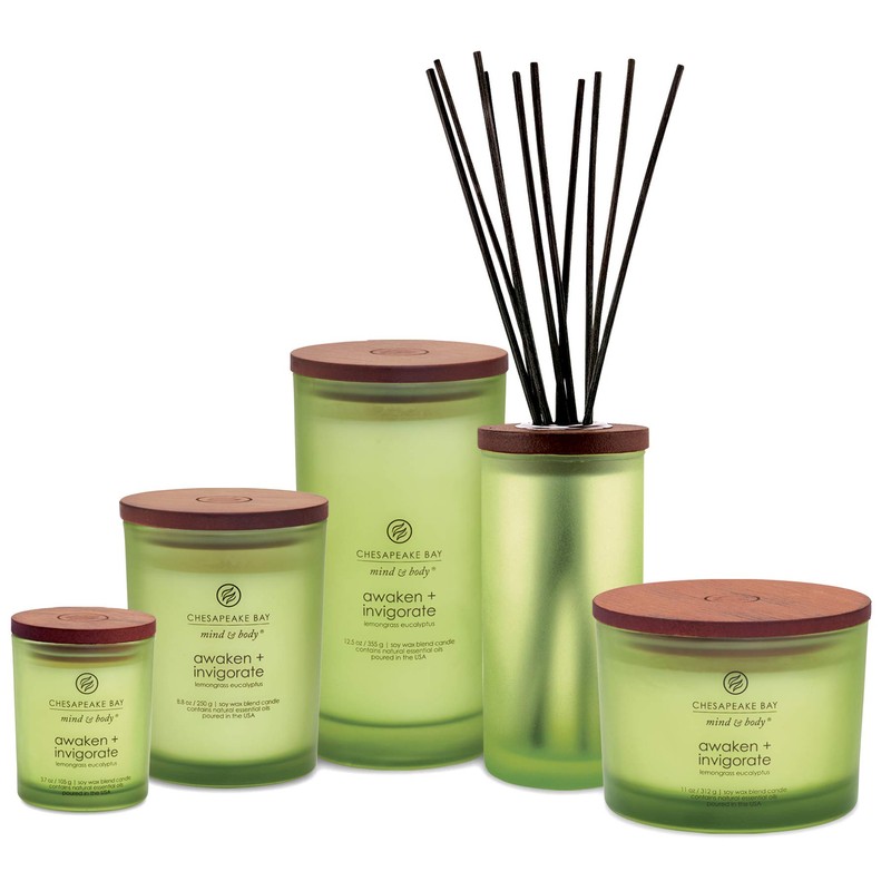 Chesapeake Bay Candle Scented Candle, Awaken + Invigorate (Lemongrass Eucalyptus),