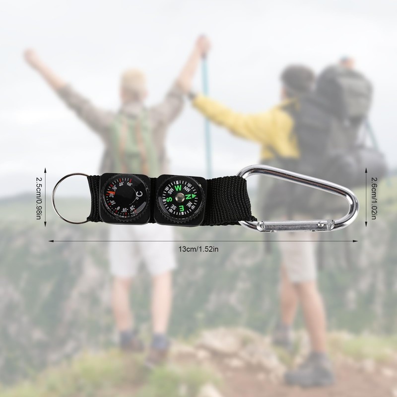 Military Compass,3 in 1 Multifunction Compass, Waterproof Mini Portable Thermometer