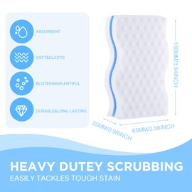 SiliFine 60 Pack Magic Extra Durable Sponge Eraser 3 Layer Density Melamine Cleaning Pads in Bulk Thick More Lasting Sponge Eraser for Bathroom Kitchen Floor Bathtub Toilet Baseboard Wall Cleaner