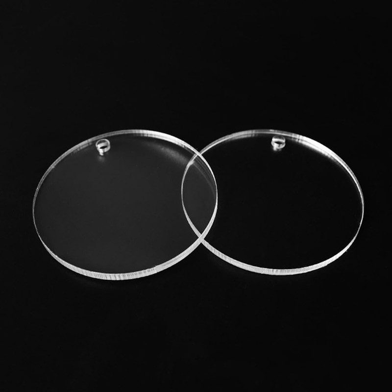 FONGKNOX 16PCS Clear Round Acrylic Discs 5cm Clear Acrylic Sheets