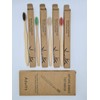 Bamboo Toothbrushes Solft Bristles, Pack of 4 Family Eco-Friendly Wooden