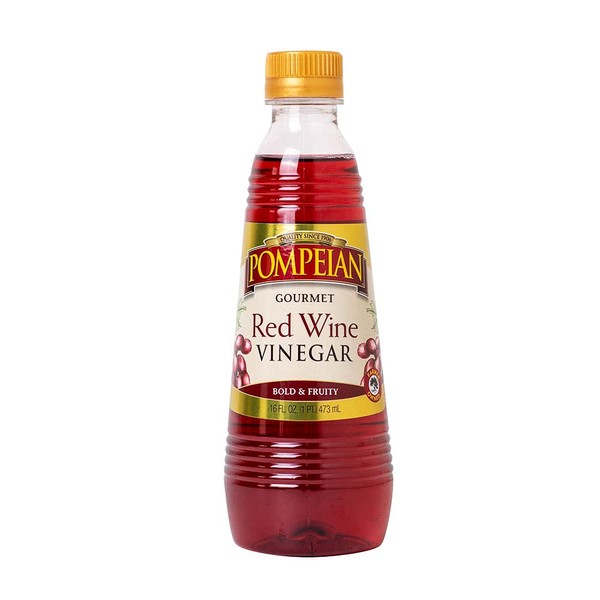 Pompeian Gourmet Red Wine Vinegar, Perfect for Salad Dressings, Marinades & Sauces, Naturally Gluten Free, Non-Allergenic, 16 FL. OZ.