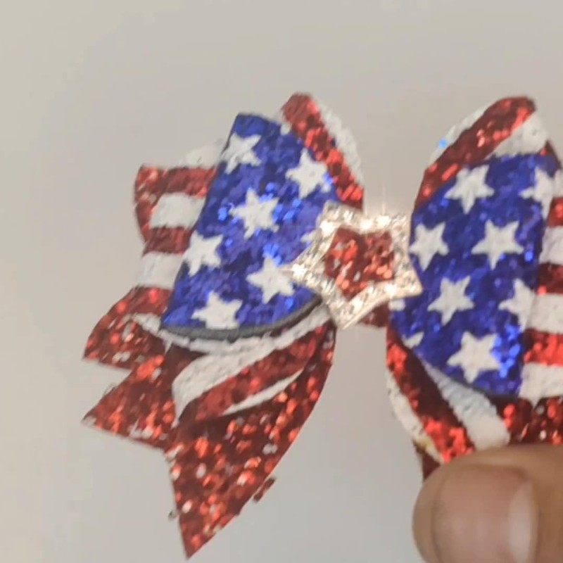 Independence Day Hair Clips Bow American Flag Bowknot 4th of