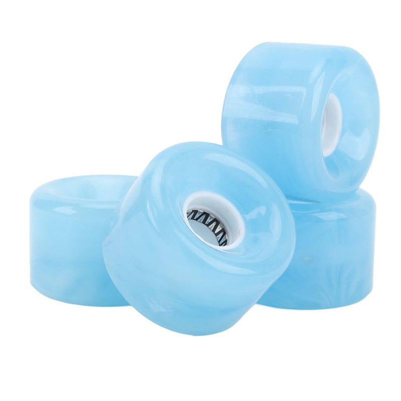 4Pcs Skateboard Wheel Set Replacement 78A Hardness PU Translucent Flashing
