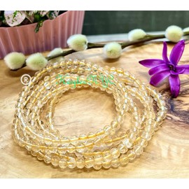 Citrine Wholesale Lot 6 Pcs Natural Citrine 4mm 7.5” Crystal Stretch Bracelet