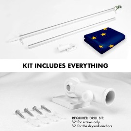 UD_G128 Combo Pack: 6 Feet Tangle Free Spinning Flagpole (Silver) Alaska AK State Flag 3x5 ft Printed 150D Brass Grommets (Flag