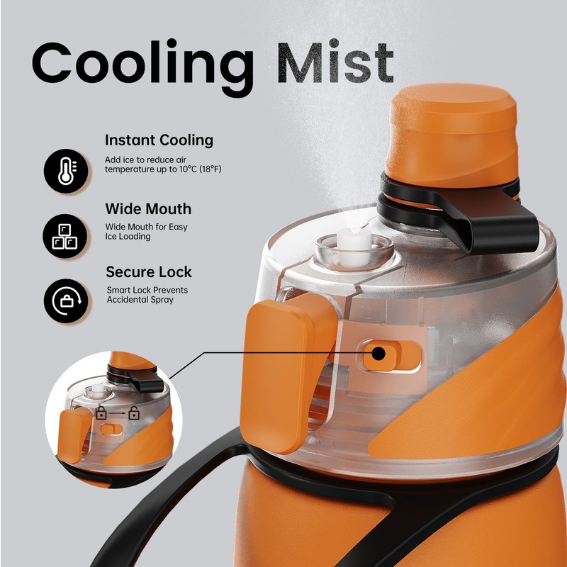 Magcheer Insulated Misting Water Bottle - 3D Textured Soccer Leak-Proof