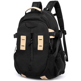 XINDING College Laptop Backpack for Men Women,Vintage Travel Backpack Waterproof, Black