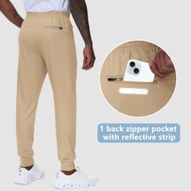 JWM Men's 30"/32"/34"/36" Inseam Joggers Tall Sweatpants 3 Zipper Pockets Stretch Lightweight Athletic Workout Gym Men Pants