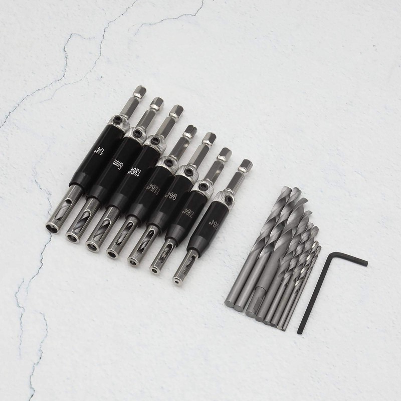 Create idea 18Pcs Hinge Drill Bit Set, Self Centering Drill