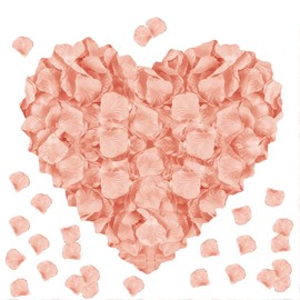 AWCCXMYM 1000PCS Fake Rose Petals for Romantic Night Romantic Festive Atmosphere Creation for Marriage Proposa Wedding Valentine's Day Decoration Party Activities (Flesh Pink)