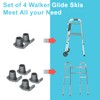 Dotday 4 Pack Walker Skis Glides for Folding Walkers, Essentials