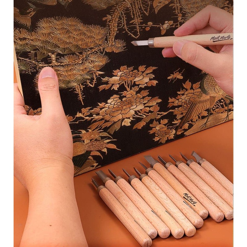 Mont Marte Wood Carving Tool 12-Piece Set