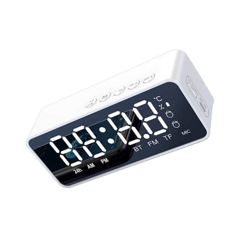 Digital Alarm Clock with BT Speaker, Mirror LED Display Clock