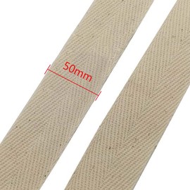 Cotton Tape 50mm Bunting Tape Roll 50m Herringbone Tape Natural White for Apron Sewing Dressmaking Craft 17 Options to Choose from