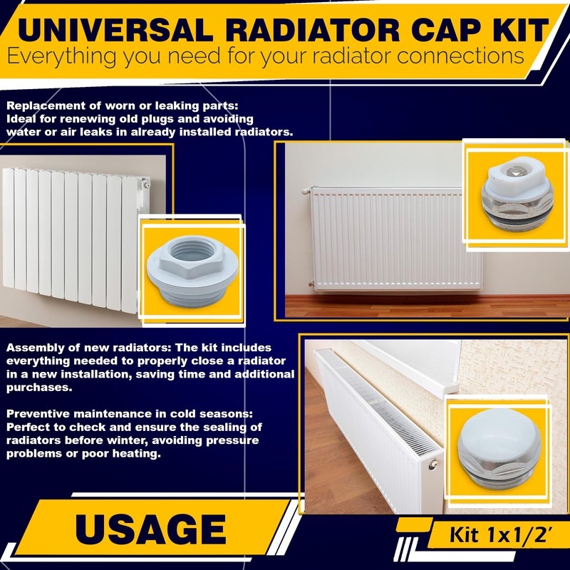 DOJA Barcelona Radiator Mounting Set 1 x 1/2 White Kit