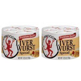 Underwood Premium Liverwurst Sandwhich Spread 4.25 Oz (Pack of 2)