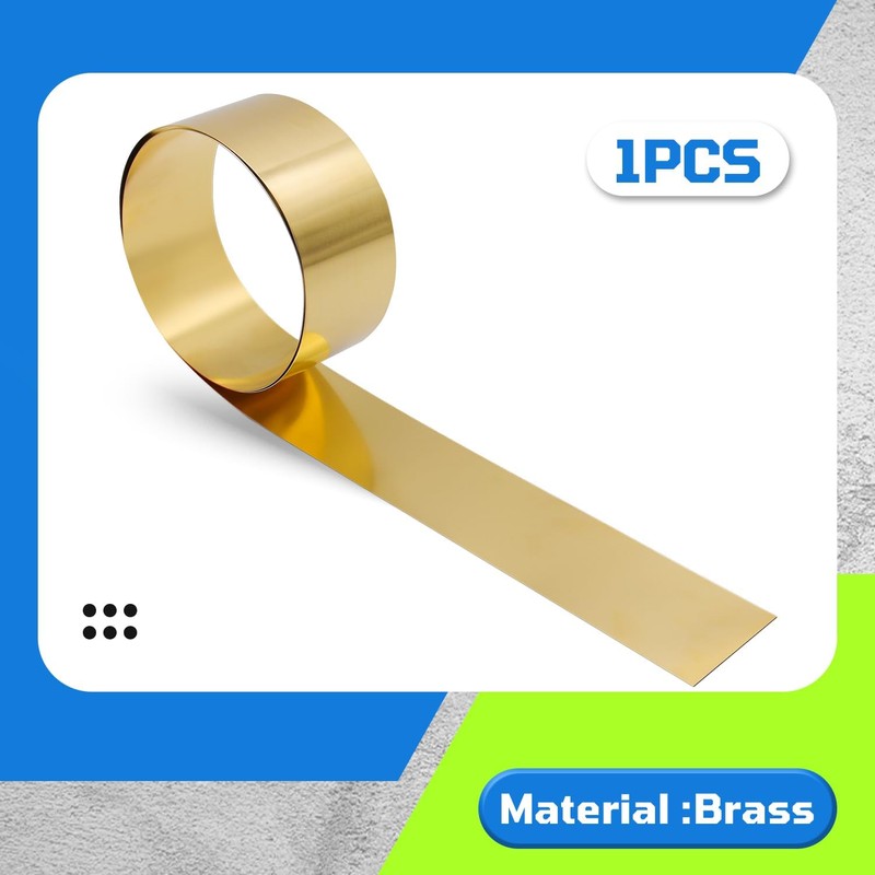 1000 x 50 x 0.1mm Brass Sheet Roll - Thin