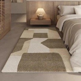 Floor Mats for Bedroom Bedside Carpet for Living Room Home Decoration Foot Mat Soft Plush Minimalism Rugsize: 160*200cm, color: yellowish-white4