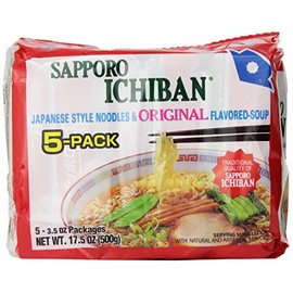 stickerless New [SAPPORO ICHIBAN] Ramen Noodles, Original Soy Sauce Flavor, No.1 Tasting Japanese Instant Noodles (Pack of 6)
