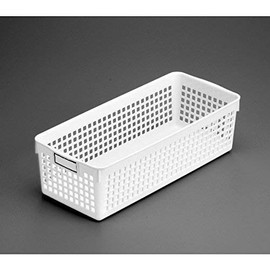 basket long (5.1 x 11.8 x height 3.5 inches x 8.8 cm) white