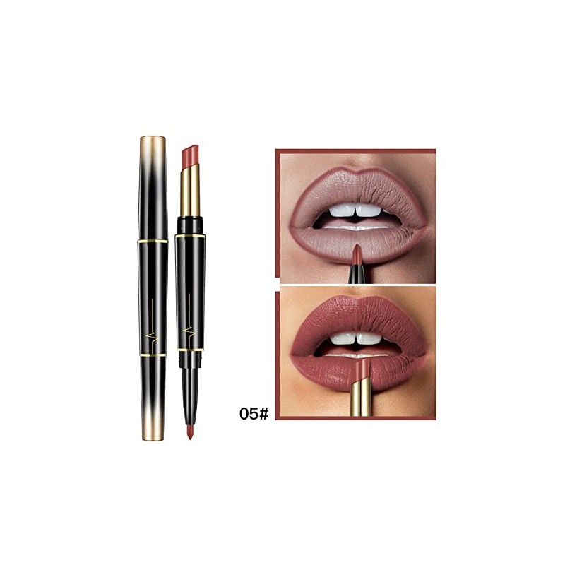 EUBUY Barra De Labios Mate Con Delineador De Labios 2