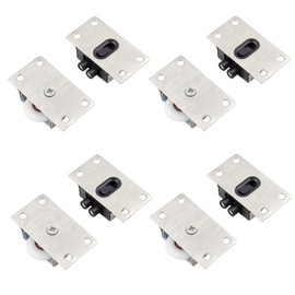 8 Pcs(4 Sets) Furniture Roller Wheels Mute Nylon Wheels Sliding Door Roller Shower Door Rollers Wardrobe Door Wheels Sliding Door Fittings for Furniture Wardrobe Cupboard