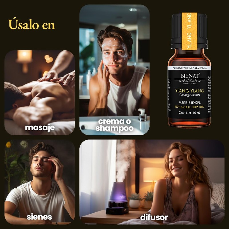BIENAT AROMATERAPIA Aceite Esencial de Ylang Ylang 10mL