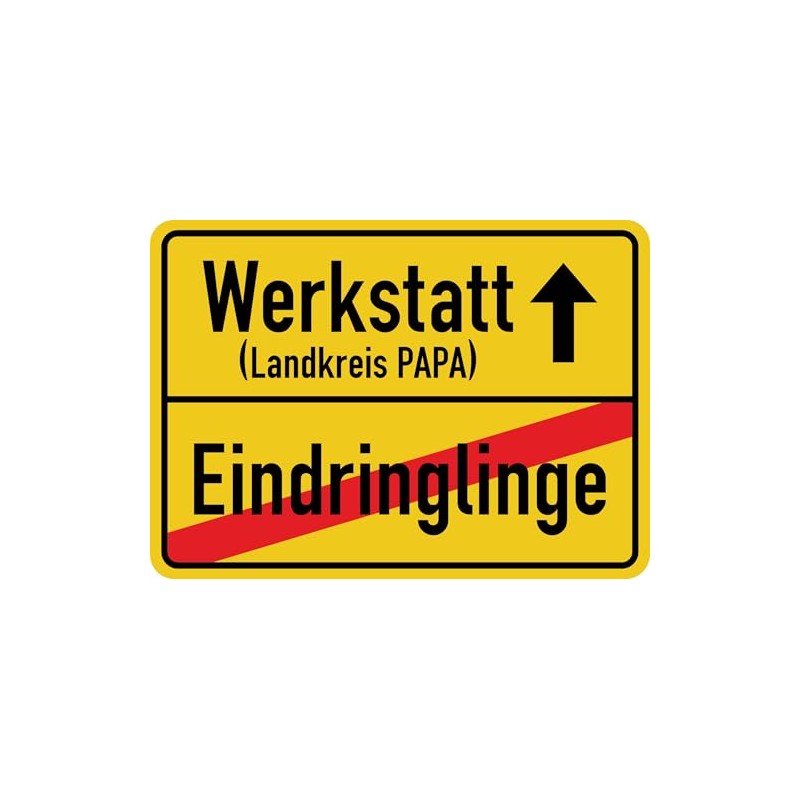 Daged Workshop Eindrinlinge Sticker 23 x 16 cm Sign Sticker
