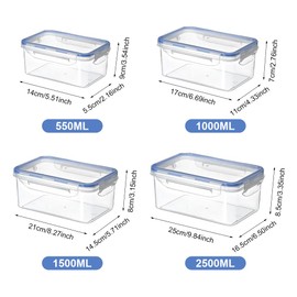 4 Pack Refrigerator Organizers and Storage,Stackable Refrigerator Organizer Bins with Lids,Clear Plastic Food Storage Bins for Kitchen, for Fruit, Vegetable, Food, Drinks, Cereals(COLOR:Transparent)