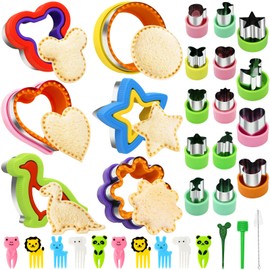33 Pack Sandwich Cutter and Sealer Set, Sandwich Shapes Cutters for Kids and DIY Cookie Stamps Mold Vegetable Fruit Cutters Shapes for Kids