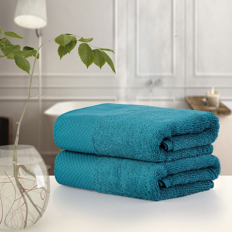 PiccoCasa 100% Cotton Hand Towels, 2 Pack Thick Face Towel