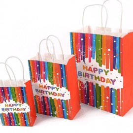 Rainbow Birthday Gift Wrapping Paper Bag for Parties & Anniversaries Bag 7ea