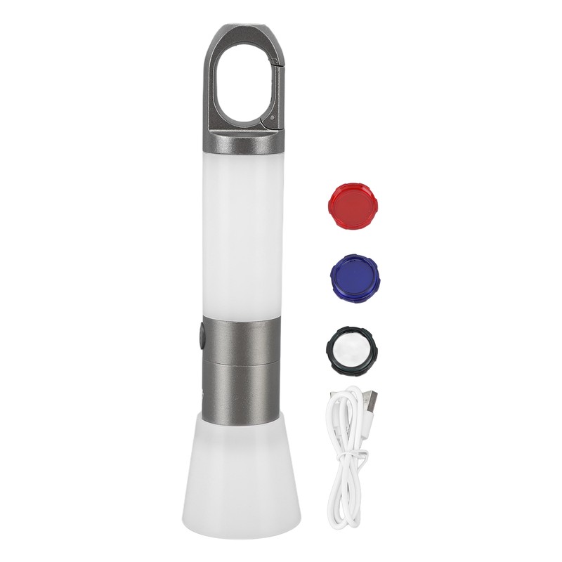 Camping Flashlight USB Charging Telescopic Zoom Function Waterproof 8 Light