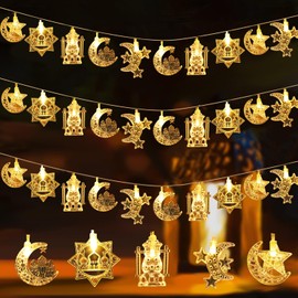 23GUANYI 23GUANYI Ramadan Lichterkette, Ramadan Deko 4.5M 30 LEDs Ramadan Dekoration Lichterkette Batteriebetrieben Eid Mubarak Dekoration fr Ramadan Mubarak Dekoration Islam Deko Festival Party