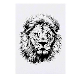 Azeeda 'Löwenporträt' Temporäres Tattoo - Hautfreundlicher & Ungiftiger Abziehbild · Wasserfest (TO00076409)