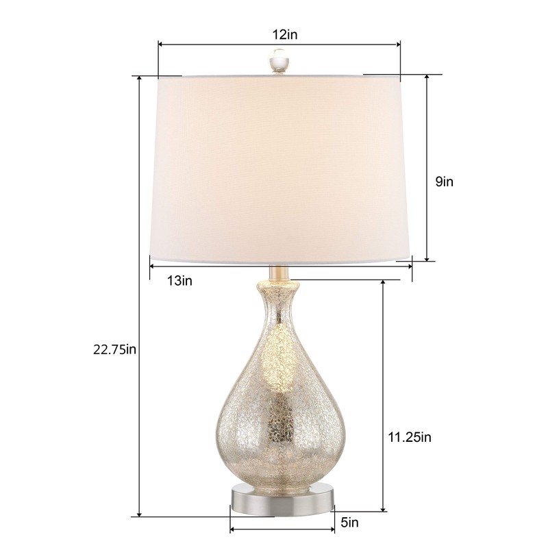 Maxax Glass Table Lamp Set of 2 for Living Room,