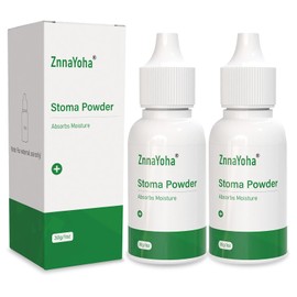 ZnnaYoha Stoma Powder, Medical Protective Skin Barrier Powder,Skin Prep Protection Stoma Adhesive Powder,Ostomy Supplies,1 oz (2 Bottles)