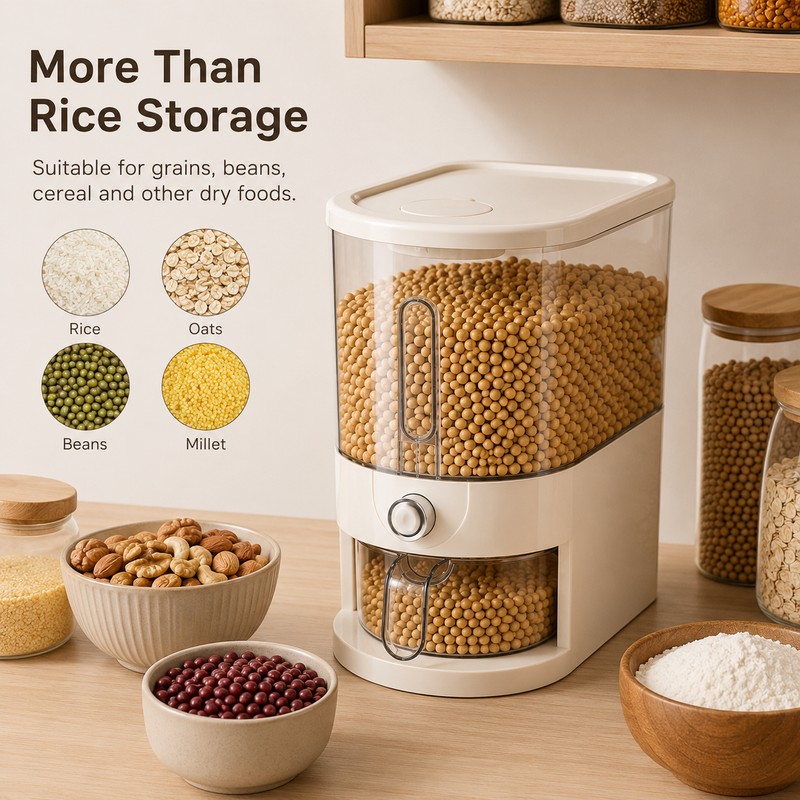 5KG Rice Dispenser for Kitchen Storage – Sealed Dry Food