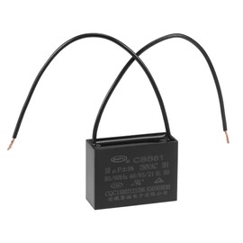 uxcell Ceiling Fan Capacitor CBB61 10uF 250V AC 2 Wires Metallized Polypropylene Film Capacitor 47x34x18mm for Electric Fan Pump Motor Generator