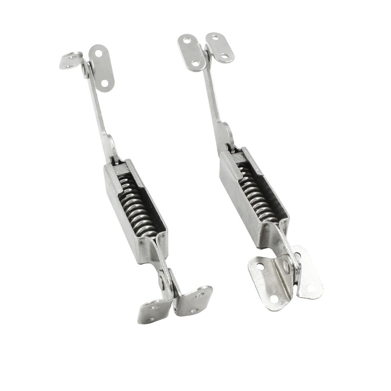Litoexpe 2pcs Spring Lid Support, Left & Right, Silver Iron