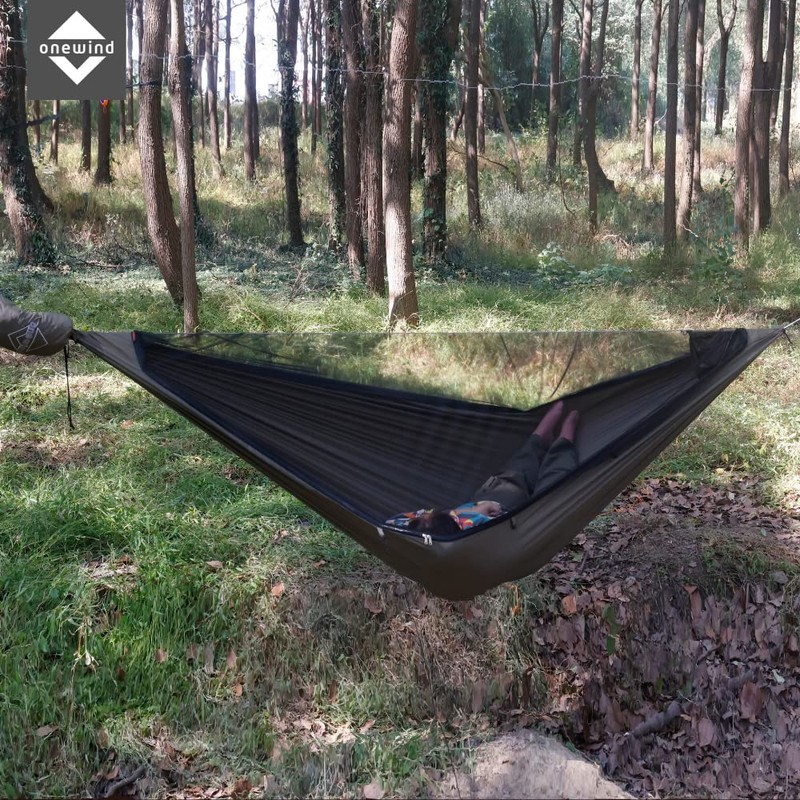 Onewind 12Ft Camping Hammock with Mosquito Net and Structure Ridgeline,