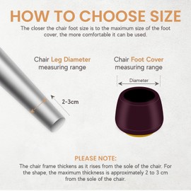 Chair Leg Caps Floor Protectors - (Freesize/16 Piece Set) | Elastic Caps w/Double Felt Furniture Pad to Protect Wood Tile Floors Scratches (S (25-29mm))