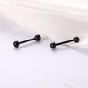 PEAKLINK Black Titanium Nipple Bars 16 Gauge Straight Internally Threaded